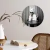Vrouw - Bubbels - Zwart - Wit Wandcirkel kunststof plaat 5mm dik klein -sfeer4