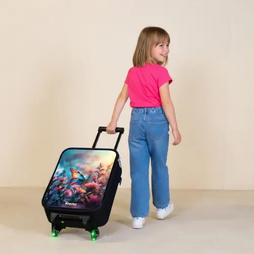 Vlinder flowers Kinderkoffer - Zwart klein -sfeer1