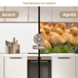 Pijltje - Eend - Natuur - Geel keuken achterwand 2 middel -voor-na2_FR
