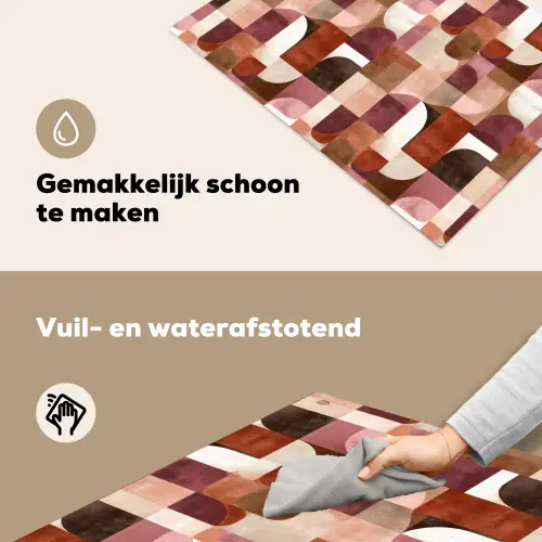 Geometrie - Modern - Retro Inductie beschemer met haakjes klein 777 -ky-schoon-nl