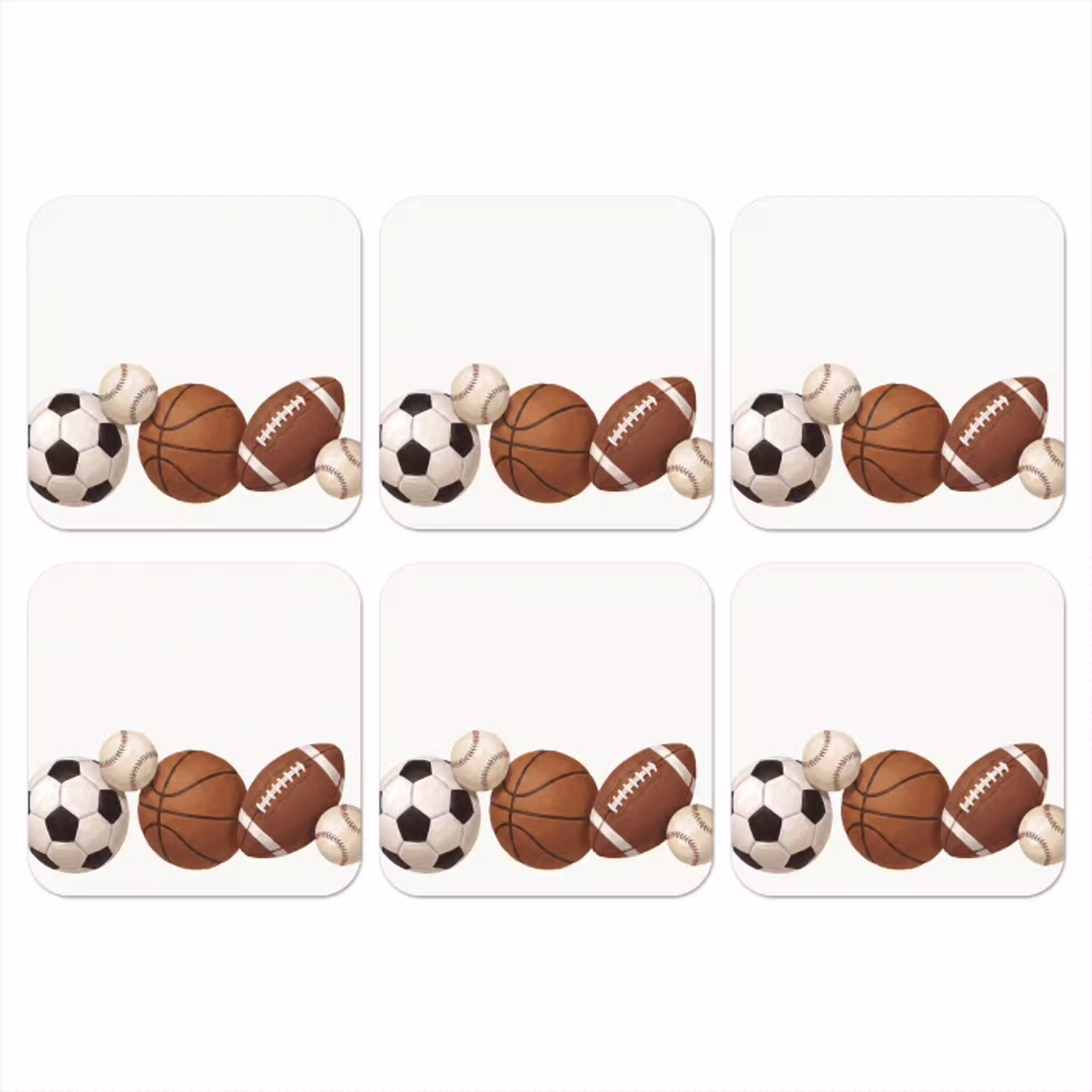 Sport - Ballen - Illustratie onderzetter kurk middel -3d