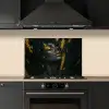 Gezicht - Vrouw - Verfspatten - Abstract keuken achterwand spatscherm klein -sfeer1