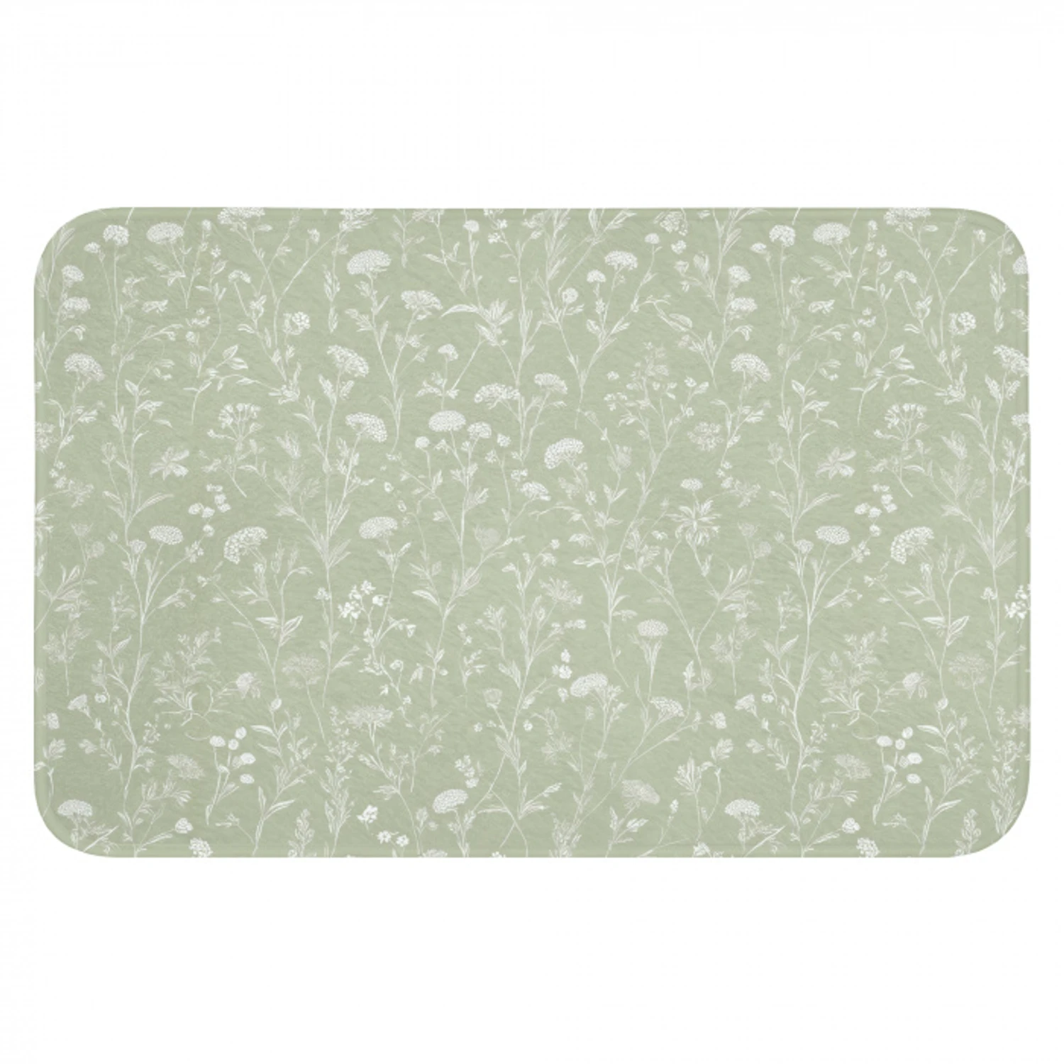 Bloemen - Patroon - Groen Badmat klein 997 -3d