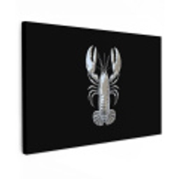 Kreeft - Zilver - Metallic - Luxe Tuinposter op houten frame 2 cm dik klein -3d