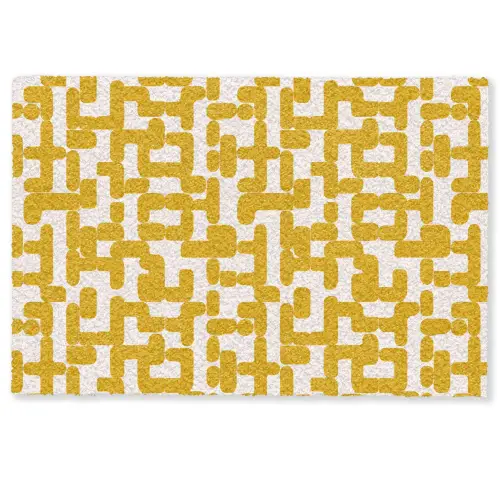 Geel - Beige - Patroon Deurmat klein 898 -zkaufland3d