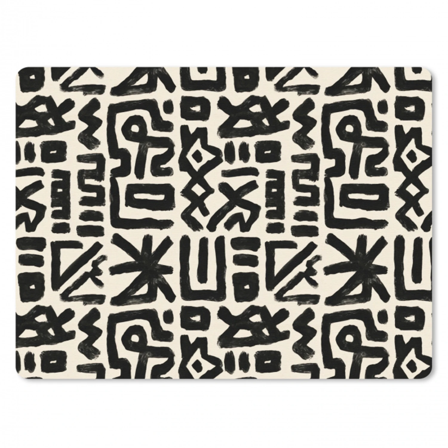 Geometrisch - Figuren - Zwart muismat rubber klein 262 -3d