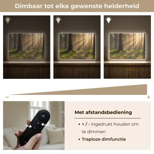 Bos - Zonlicht - Gras Light Box met batterij (Wandlamp) middel -USP_dimbaarNL