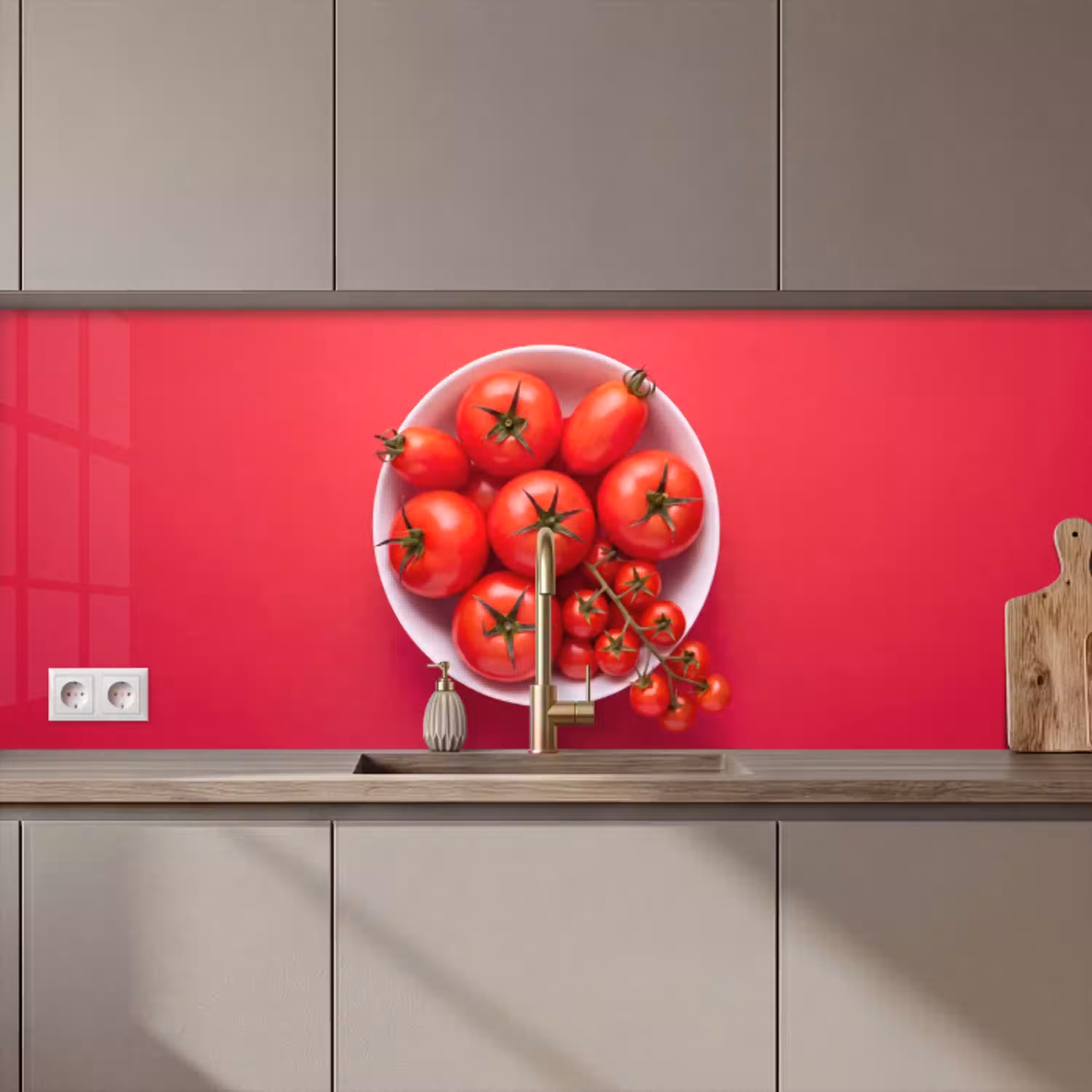 Eten - Kom - Rood keuken achterwand 2 middel zz_3dshopping
