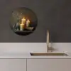Kaarsen - Stilleven - Rustiek - Boeken KitchenYeah - Keuken - Wandcirkel Forex klein -sfeer1