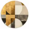Abstract - Goud - Grijs - Vormen - Geometrisch Wandcirkel kunststof plaat 5mm dik klein -3d