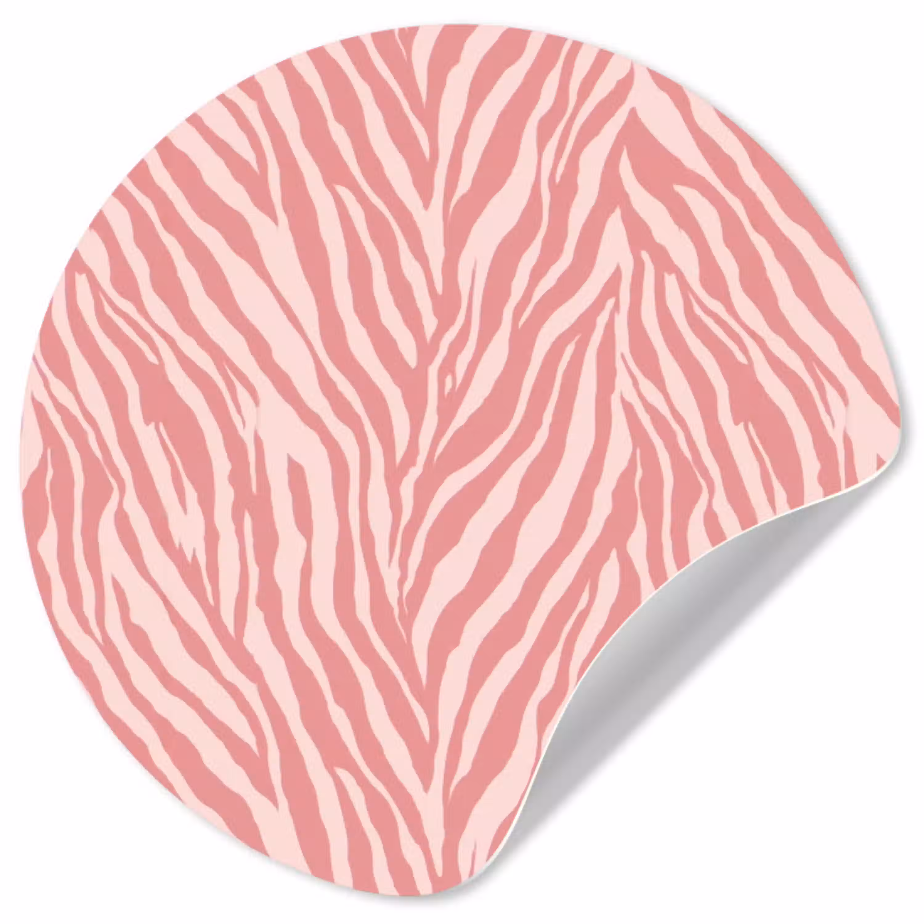 Zebra - Print - Roze Wandcirkel behangsticker klein 186 -3d