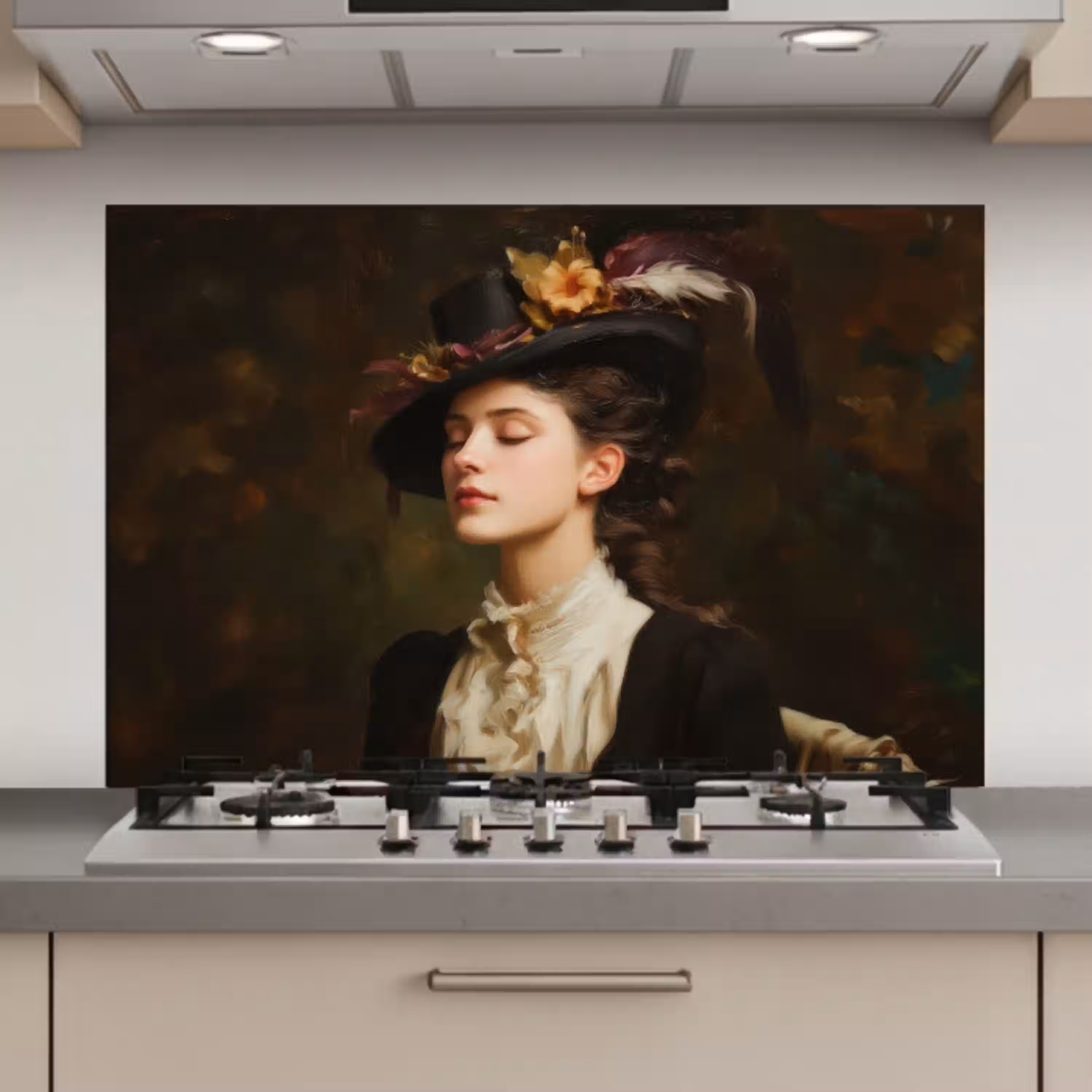 Vrouw - Victoriaans - Portret keuken achterwand spatscherm klein -3d_website