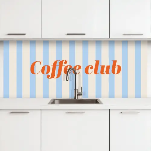 Coffee-club keuken achterwand 2 middel -3d