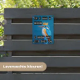 Vogel - Decoratie - Ijsvogel - Blauw tuinposter los doek klein -sfeer3