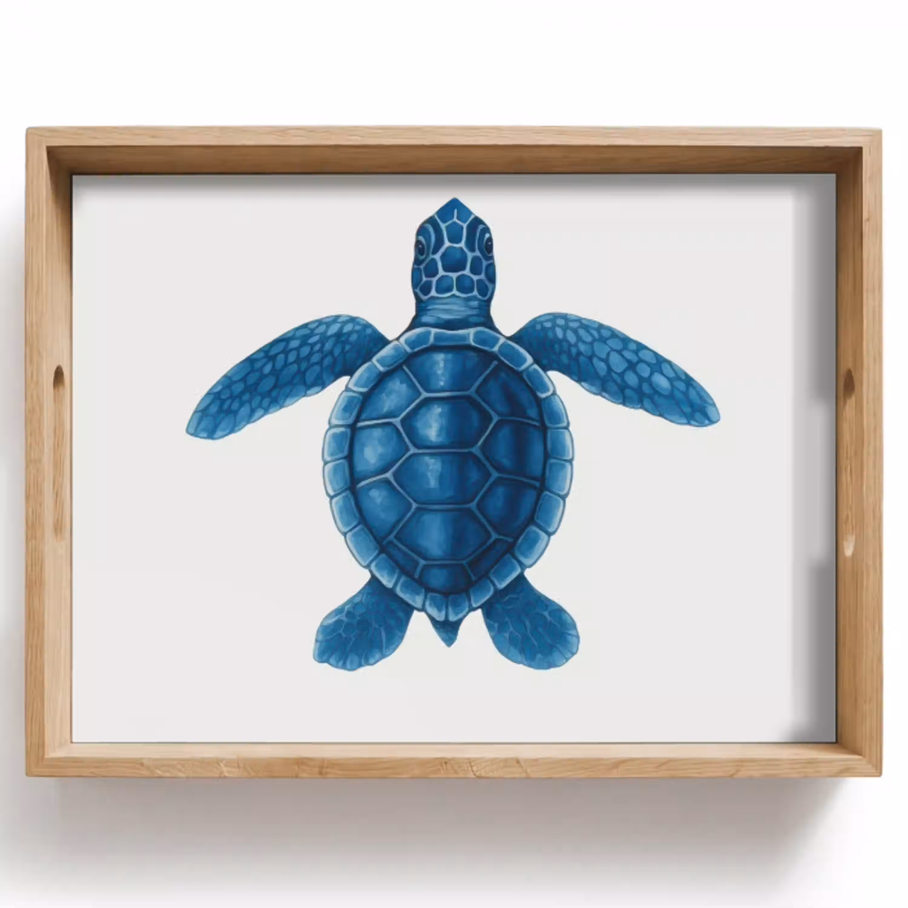 Schildpad - Blauw - Schild Dienblad Rechthoek middel -z3d_shopping