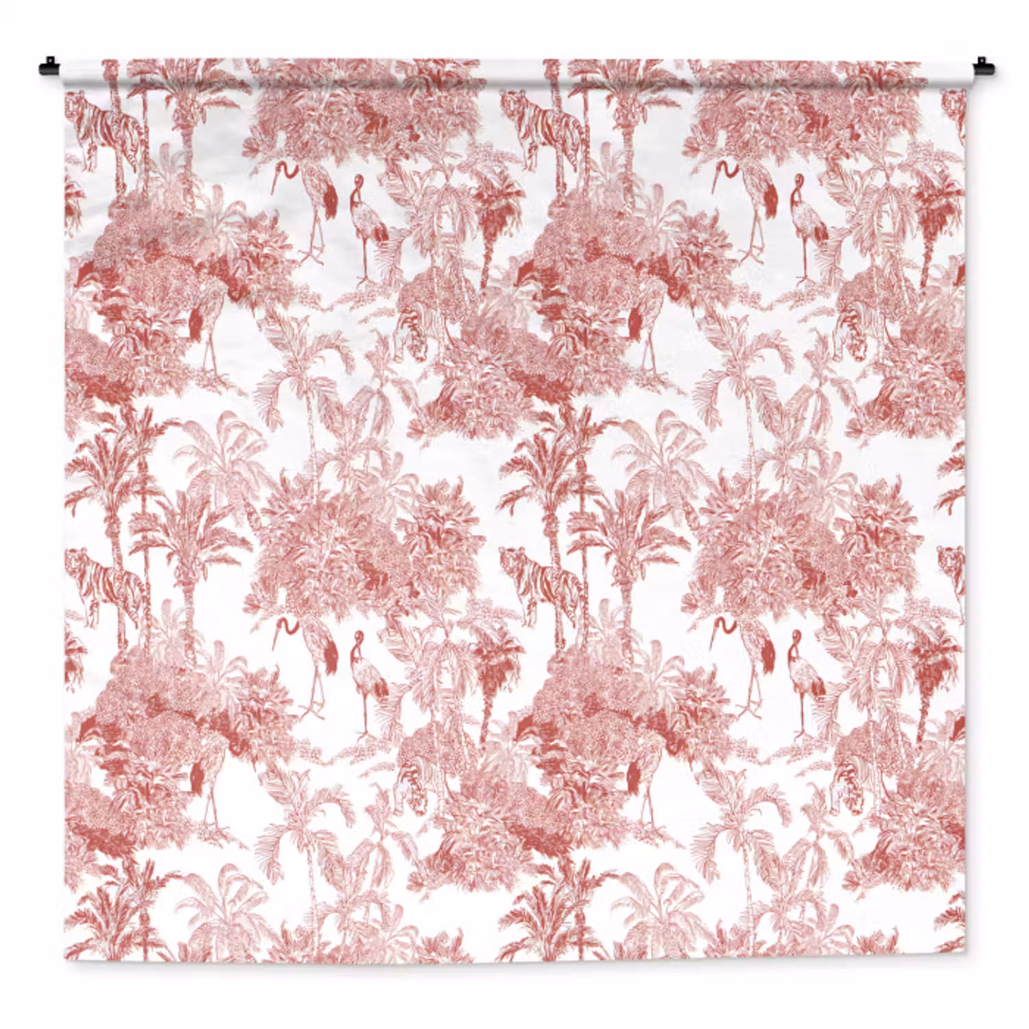 Wandkleed - Tijger - Jungle - Natuur - Rood