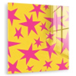 Sterren - Patroon - Roze - Geel plexiglas 5mm klein 11 -zzzproduct_nieuw