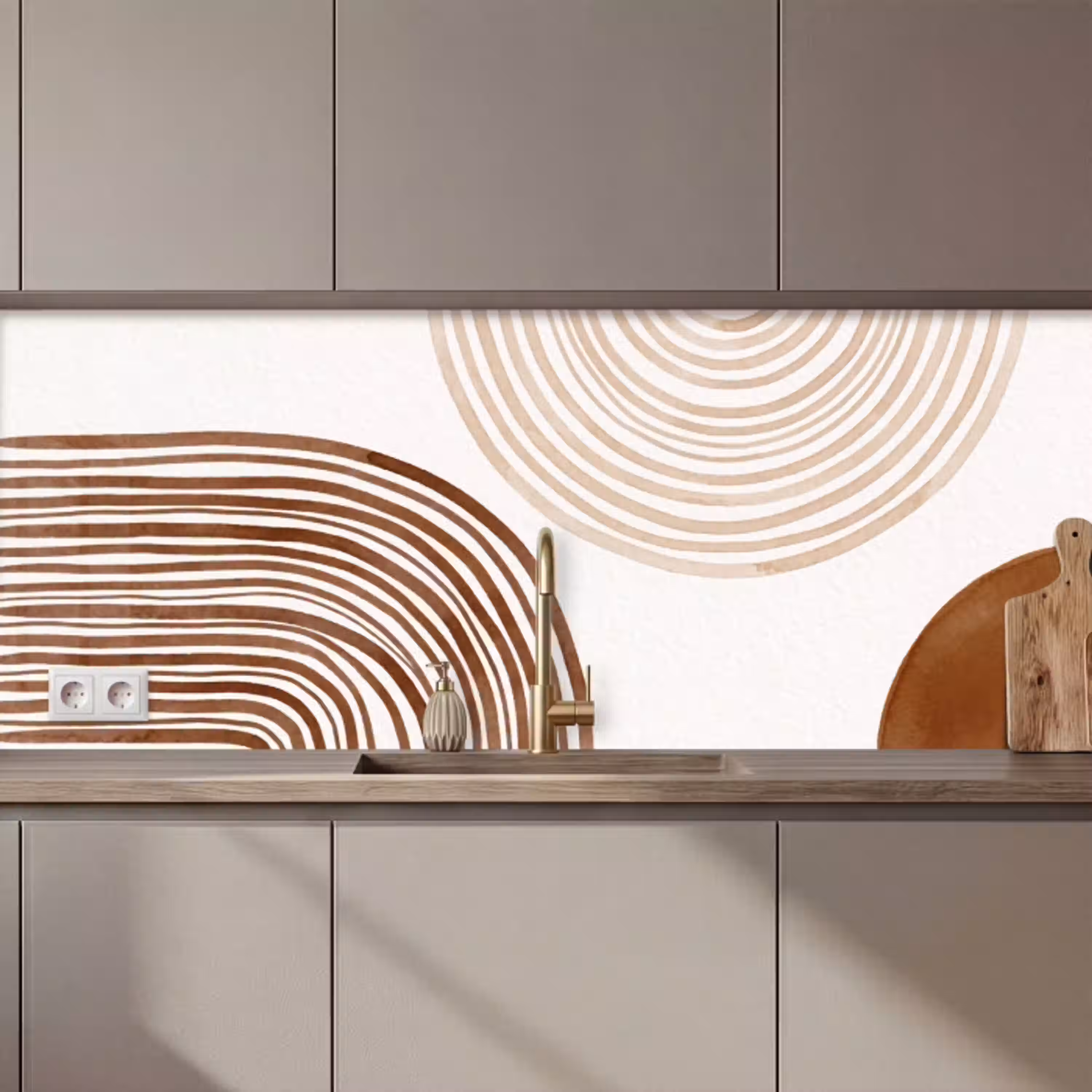 Lijnen - Minimalistisch - Kunst keuken achterwand 2 middel zz_3dshopping