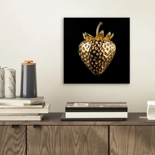 Aardbei - Goud - Zwart - Chrome aluminium wit klein -sfeer1