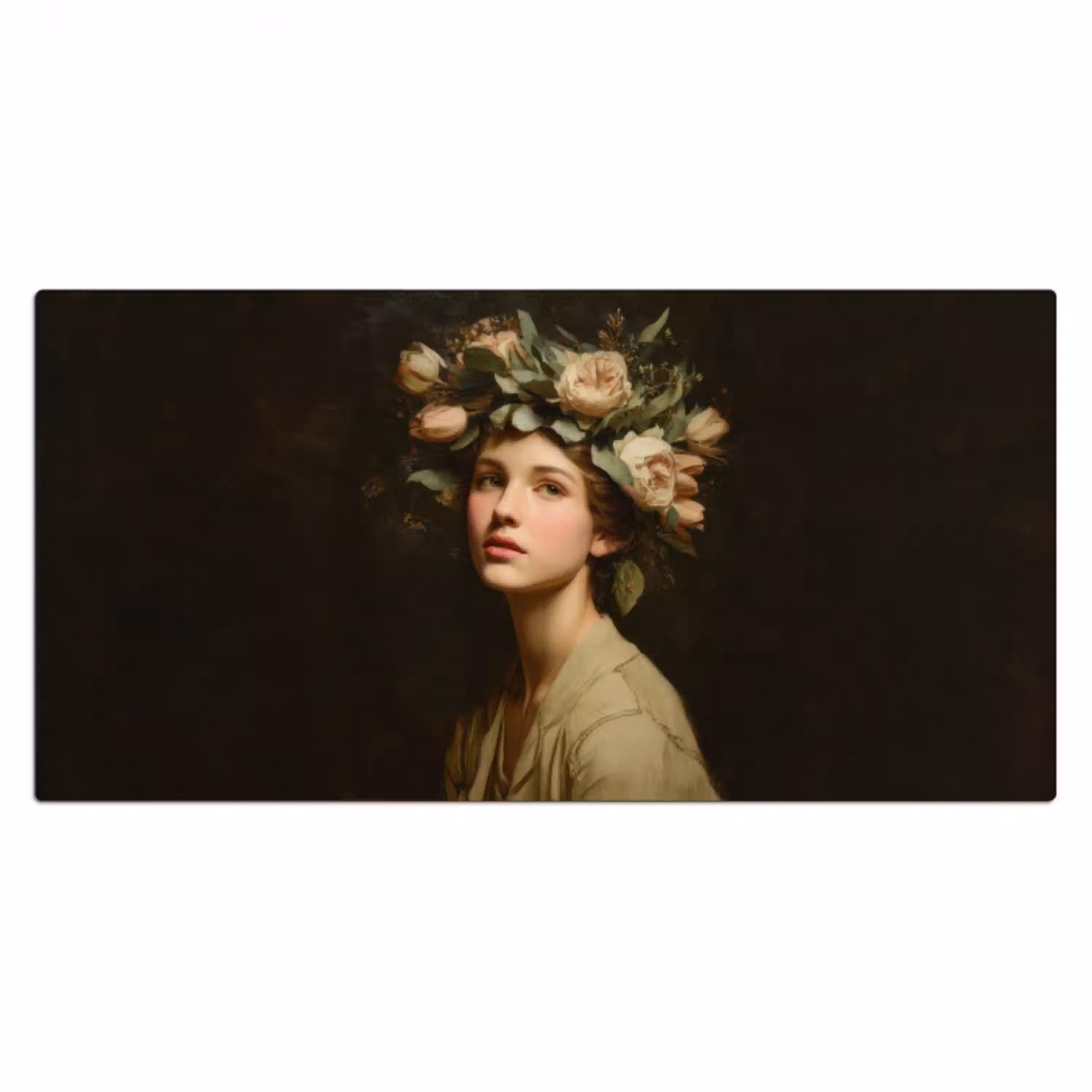 Bloemenstilte - Vrouw - Portret Muismat XXL klein -3d_leeg