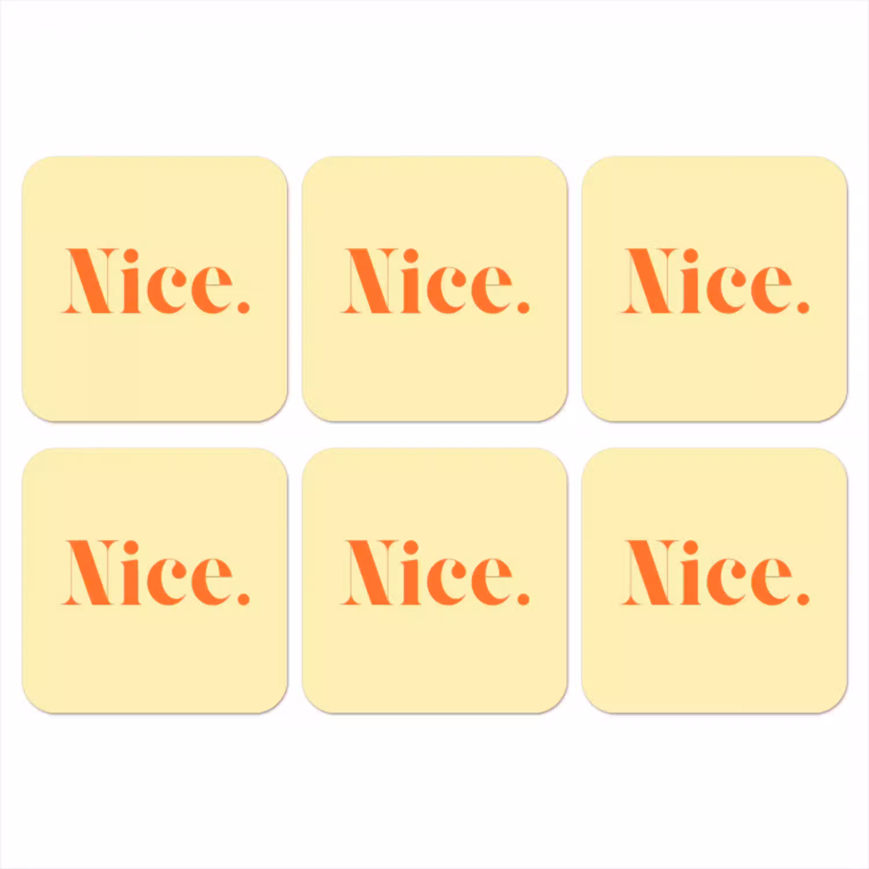 Nice - Oranje - Geel - Minimalistisch onderzetter kurk middel -3d