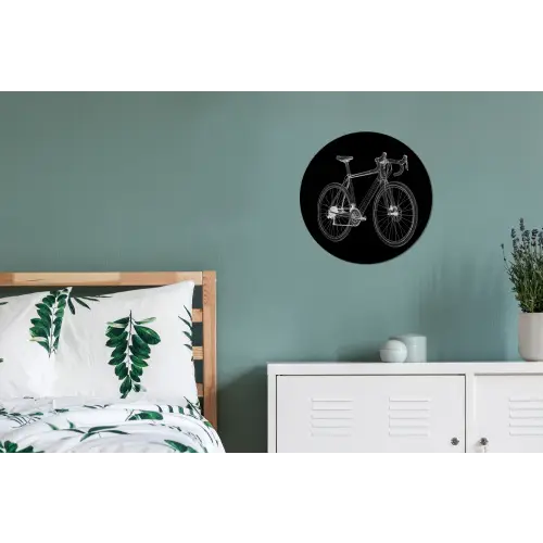 Lijnen - Illustratie - Wit Wandcirkel aluminium klein -slaapkamer