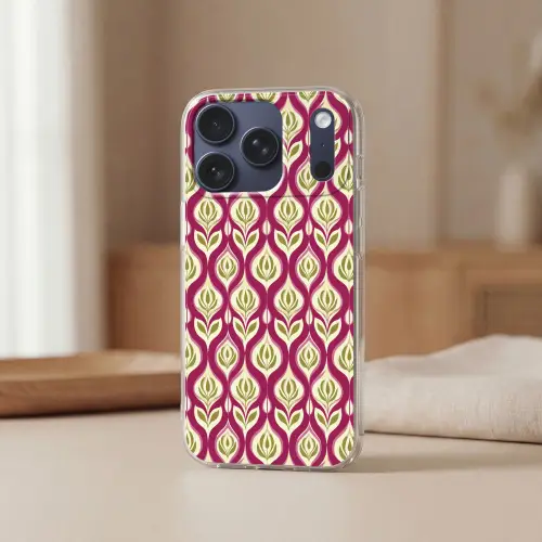 Retro - Floraal - Paars Telefoonhoesje iPhone 17 Pro klein 878 -sfeer2
