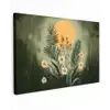 Bloemen - Bladeren - Zon - Groen Tuinposter op houten frame 2 cm dik klein -3d