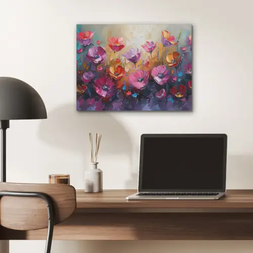 Bloemen - Botanisch - Kunst - Roze - Natuur PET vilt klein -sfeer5