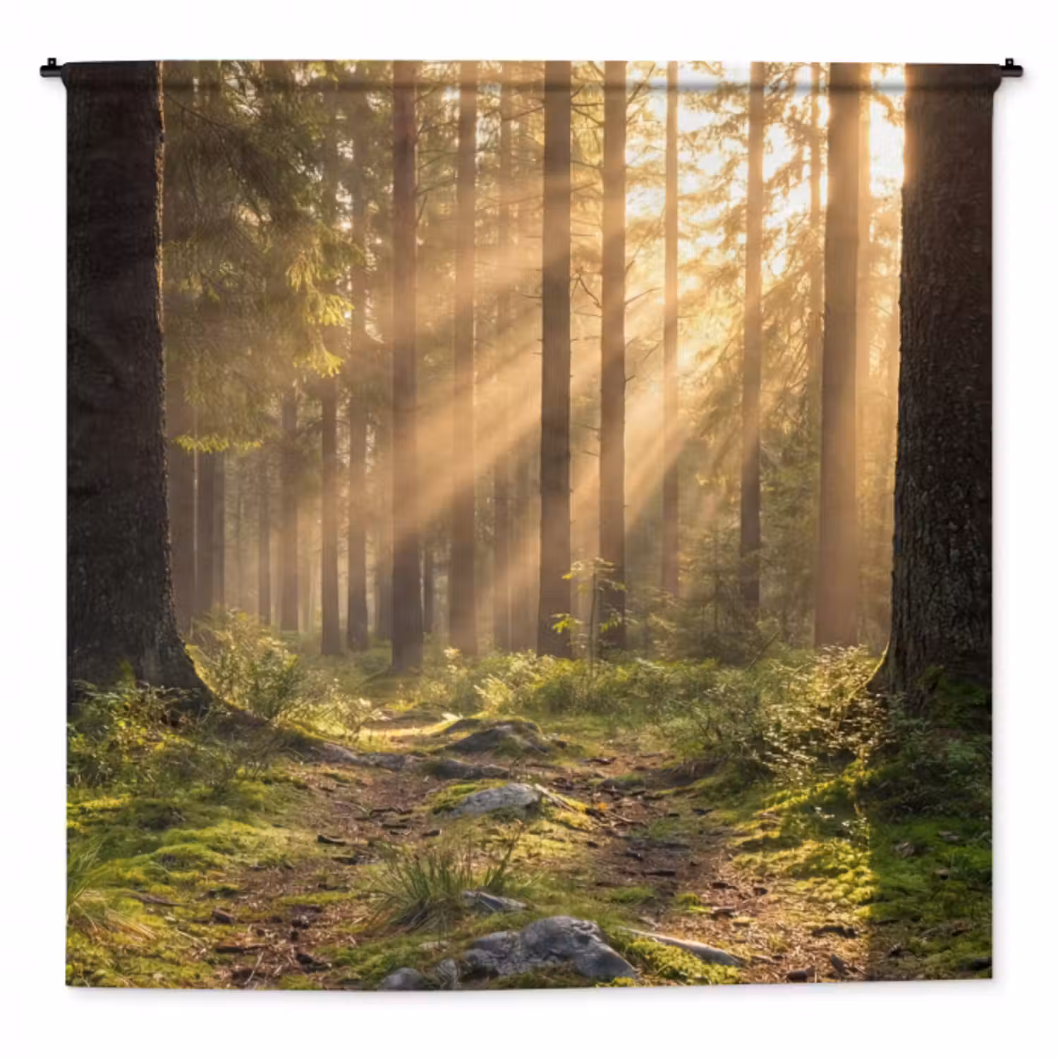 Wandteppich - Wald - Sonnenlicht - Gras