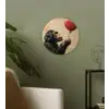 Street art - Chimpansee - Ballon - Graffiti - Banksy Wandcirkel kunststof plaat 5mm dik klein -sfeer3