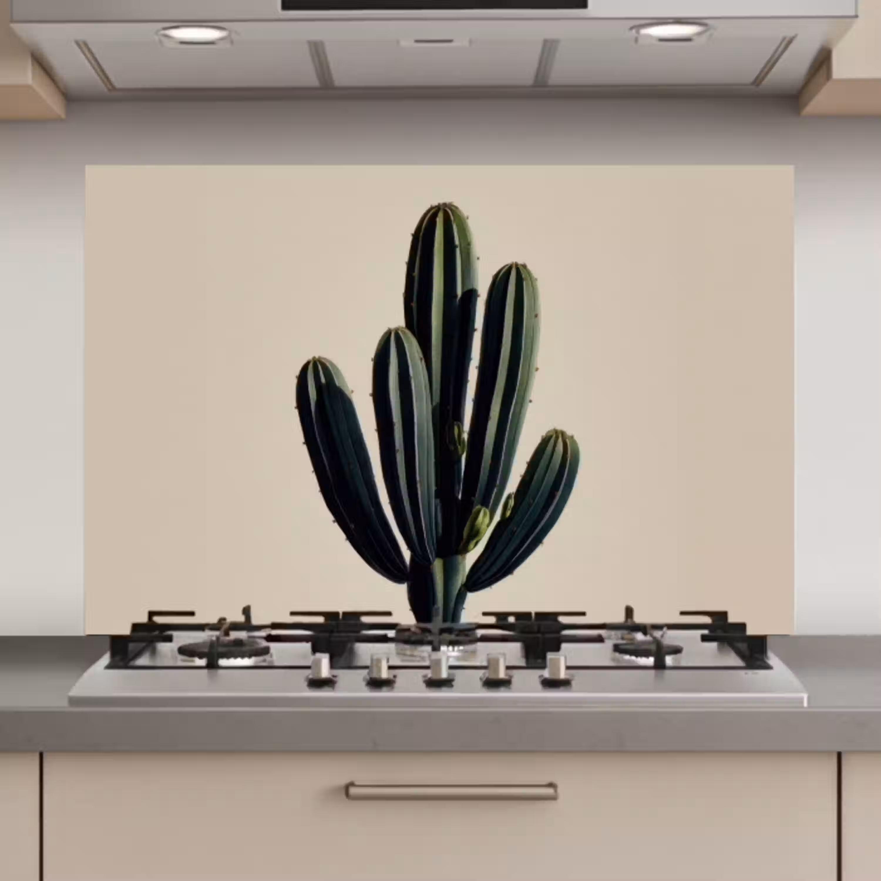 Cactus - Subtiel - Groen keuken achterwand spatscherm klein -3d_website
