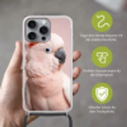 Kaketoe - Portret - Roze Hoesje iPhone 16 Pro Max met koord klein -sfeer2_DE