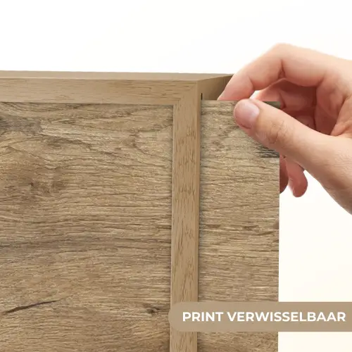 Hout - Bruin - Houtlook Light Box met batterij (Wandlamp) middel -USP_websiteprintNL