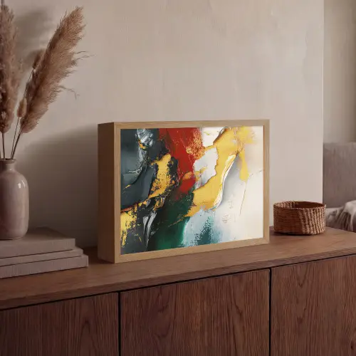 Modern - Kerst - Abstract - Goud Light Box met batterij (Wandlamp) middel -sfeer2