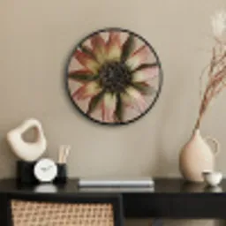 Droogbloem - Protea - Vintage - Beige - Rustiek Fotolijst rond zonder passe partout klein -sfeer1