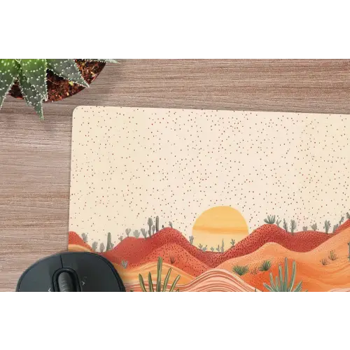 Landschap - Heuvels - Zonsondergang muismat rubber klein -closeup