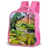 Feest in Dinosaurusland Kinderrugzak - Roze middel -schuin