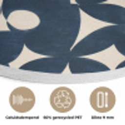Modern - Geometrisch - Blauw Akoestische PET Vilt - Rond klein 838 -closeup_NL