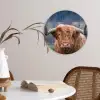 Schotse Hooglander - Koeienkop - Landschap - Natuur - Koe Wandcirkel kunststof plaat 5mm dik klein -sfeer4