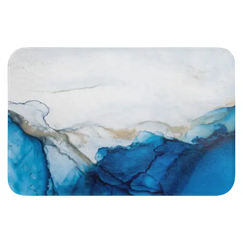 Watercolor - Blauw - Abstract - Kunst - Modern Badmat klein -3d
