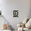 Beer - Vintage - Zwart - Beige Tuinposter op houten frame 2 cm dik klein -sfeer1
