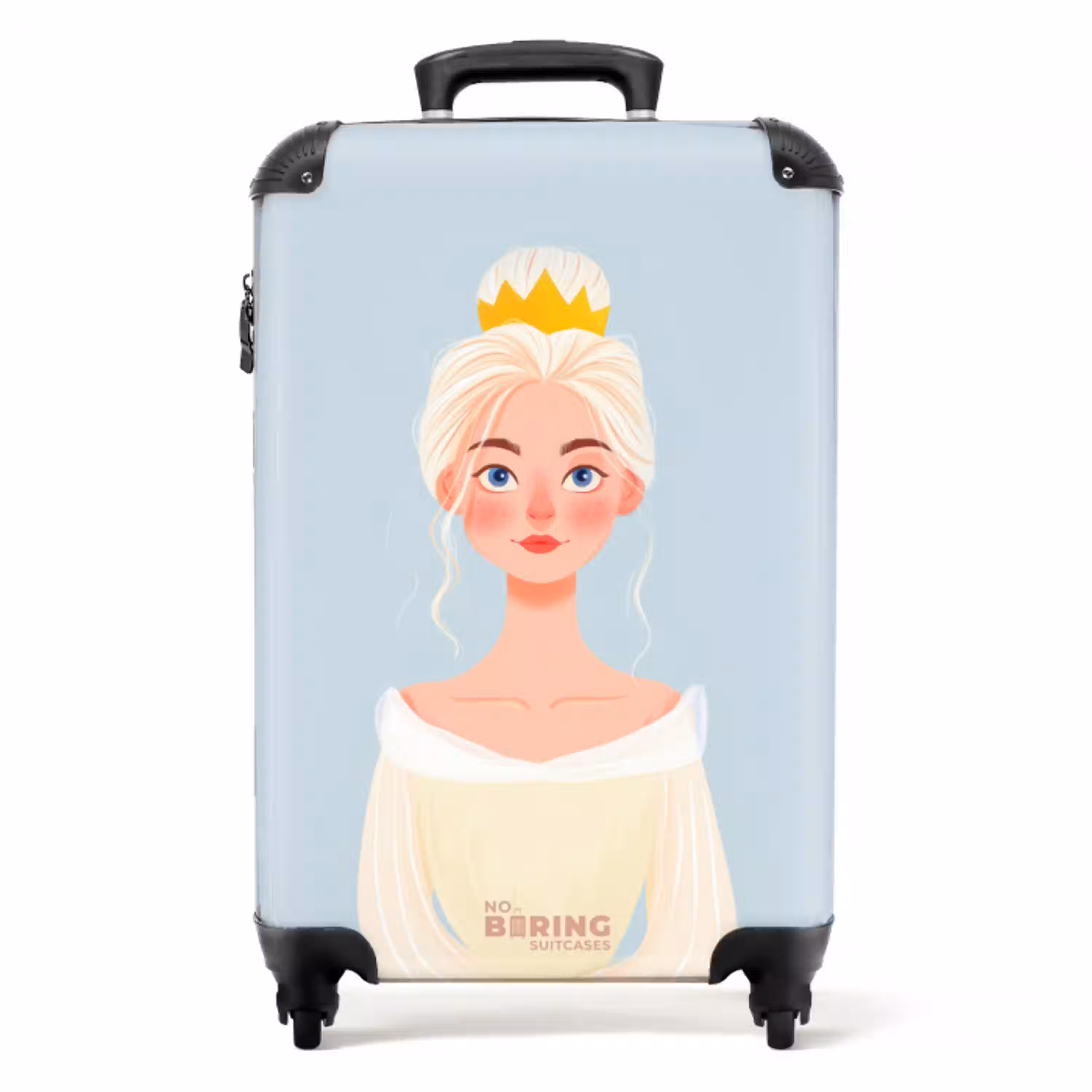 Prinses met een gouden kroon - Blauw NBS - Handbagage koffer - Volwassenen Unisex middel -productfoto_recht