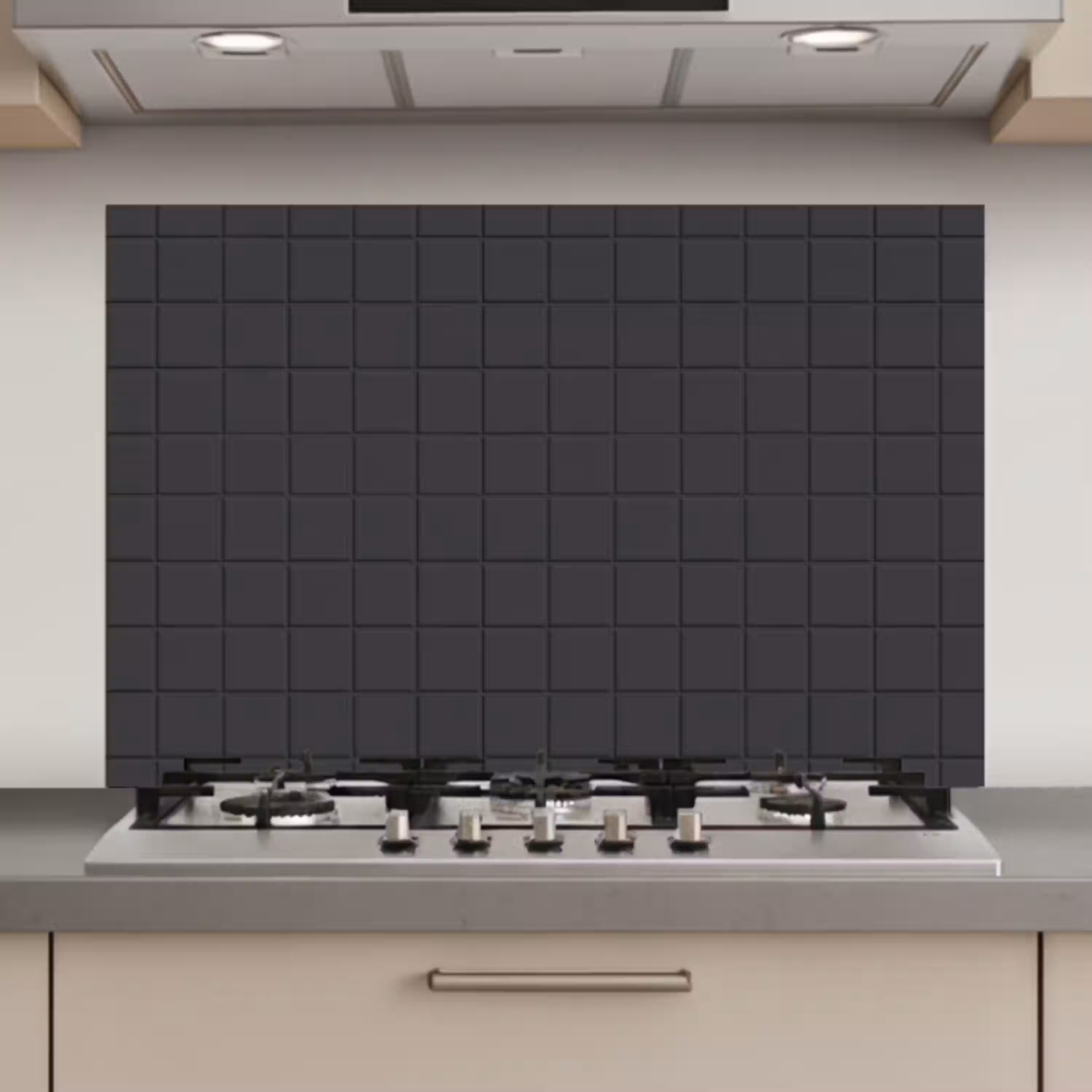 Patroon - Tegel - Antraciet keuken achterwand spatscherm klein 900 -3d_website