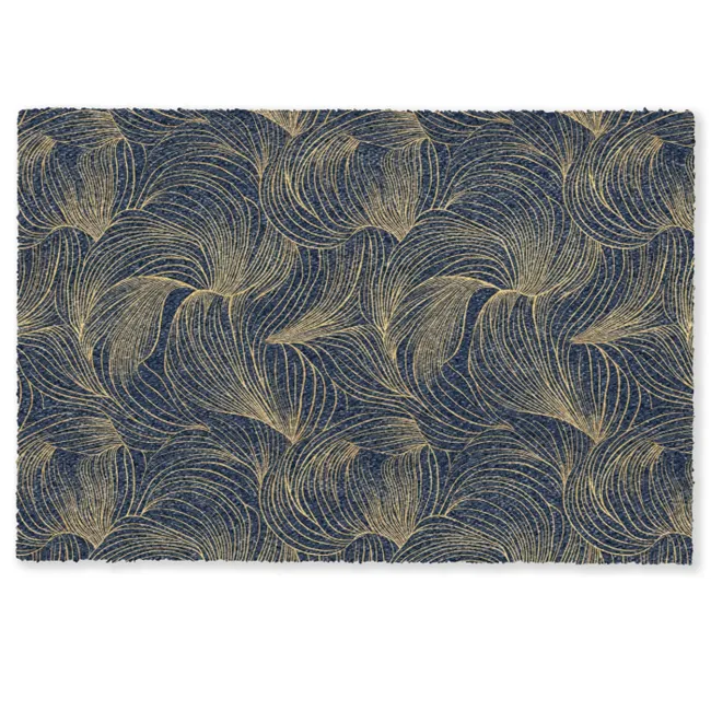 Deurmat - Abstract - Lijnen - Blauw - Goud