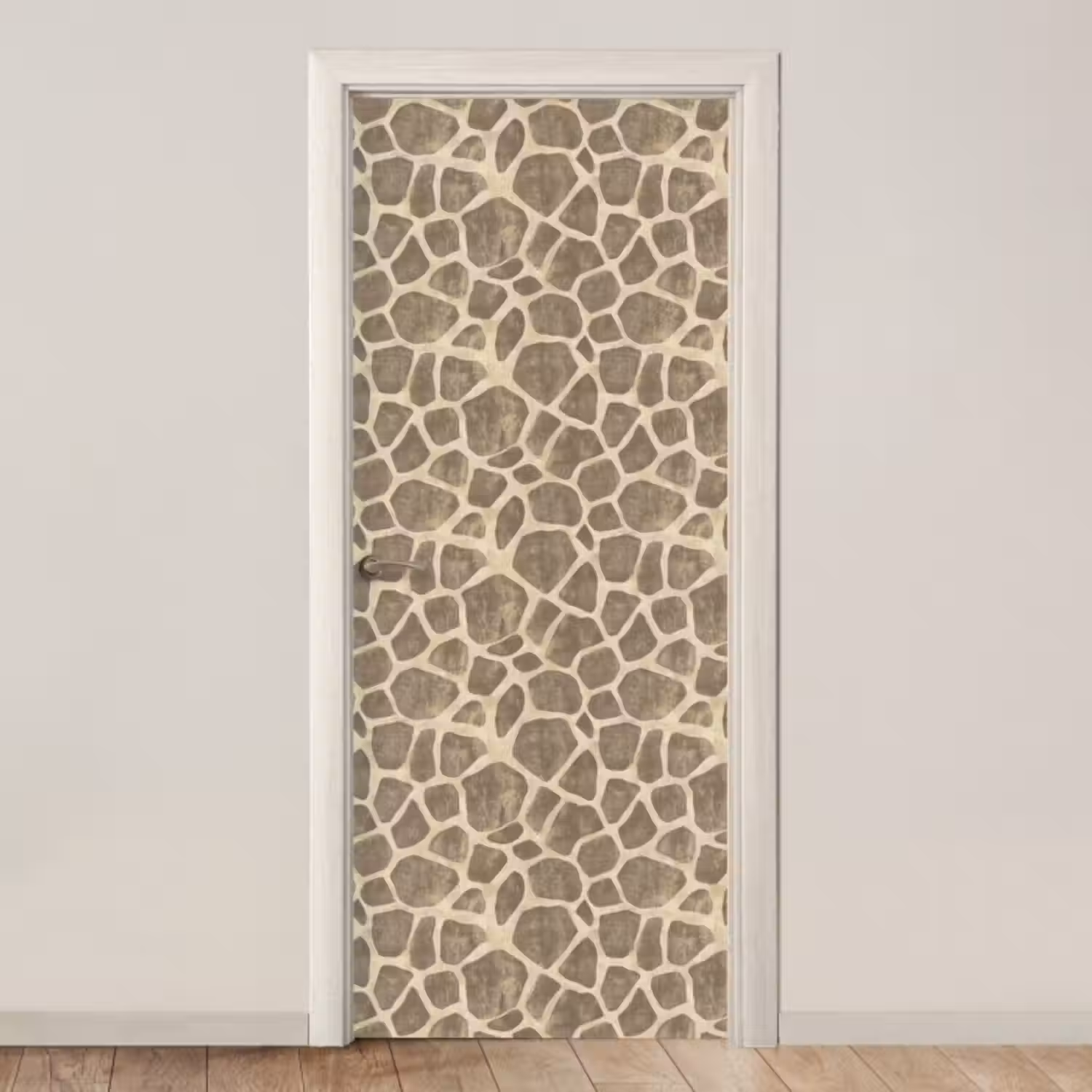 Türtapete - Giraffe - Muster - Beige - Braun