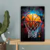 Graffiti - Basketbal - Sport - Zwart - Street art canvas 2cm klein -sfeer4