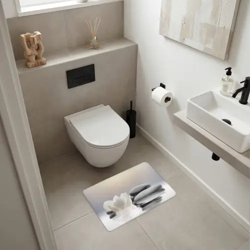 Stenen - Lotus - Wit - Water - Zen WCmat klein -sfeer1