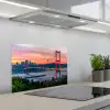 Brug - Rood - Skyline - Water keuken achterwand spatscherm klein -3d_schuin