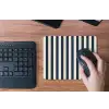Verticale strepen - Blauw - Crème muismat rubber klein 262 -toetsenbord